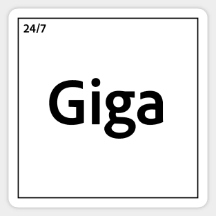 24/7 GigaChad Element (Black Text) periodic table Sticker